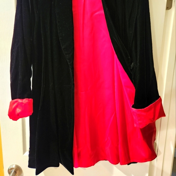 Moda International Black Velvet Coat Size 6 - Picture 6 of 7